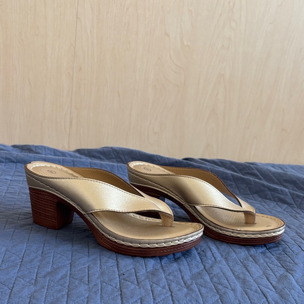 Gold Women's Heeled Sandals